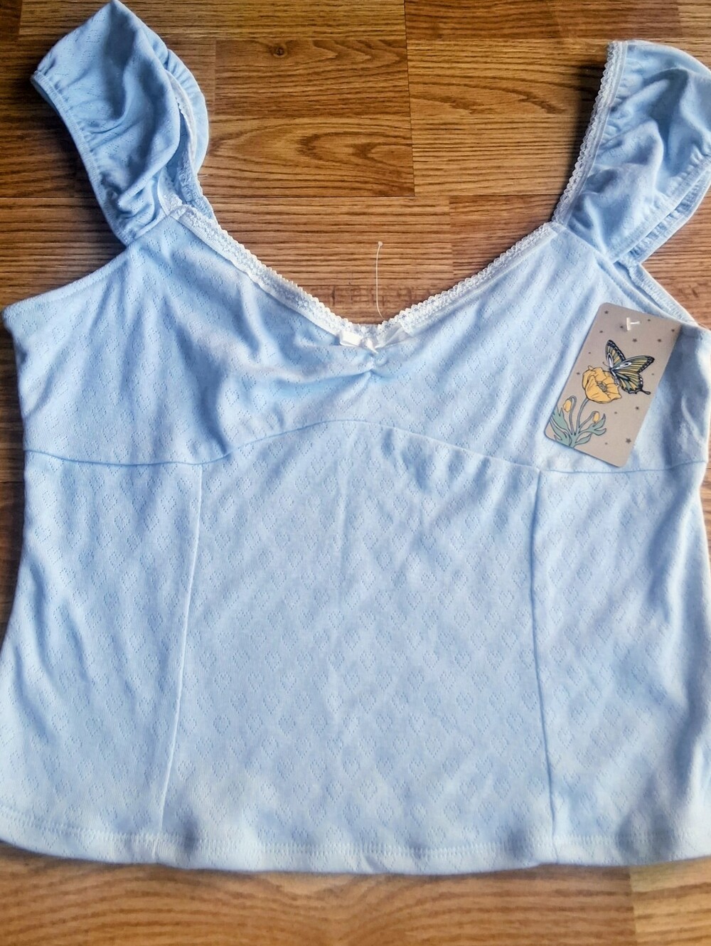 NWT Juniors Top, Light Blue By Persaya. Sz XL